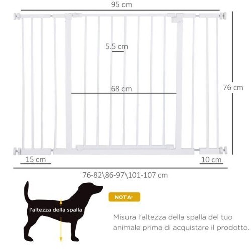 Cancelletto di Sicurezza per Cani PawHut | Estensibile e Senza Buchi