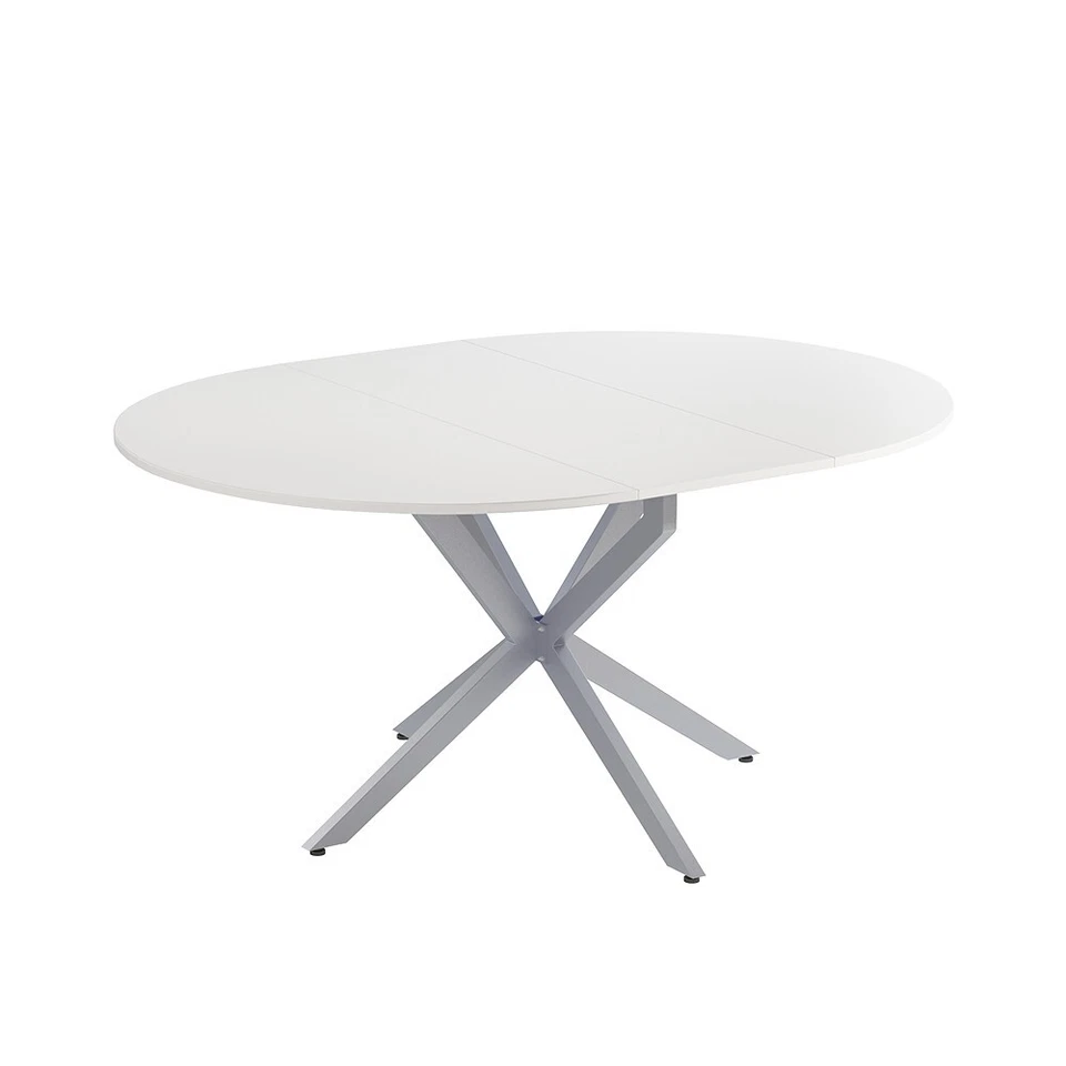 Table de salle à manger "Loyd", blanc/gris, 120x76.5cm extensible Vicco - Photo 2/4