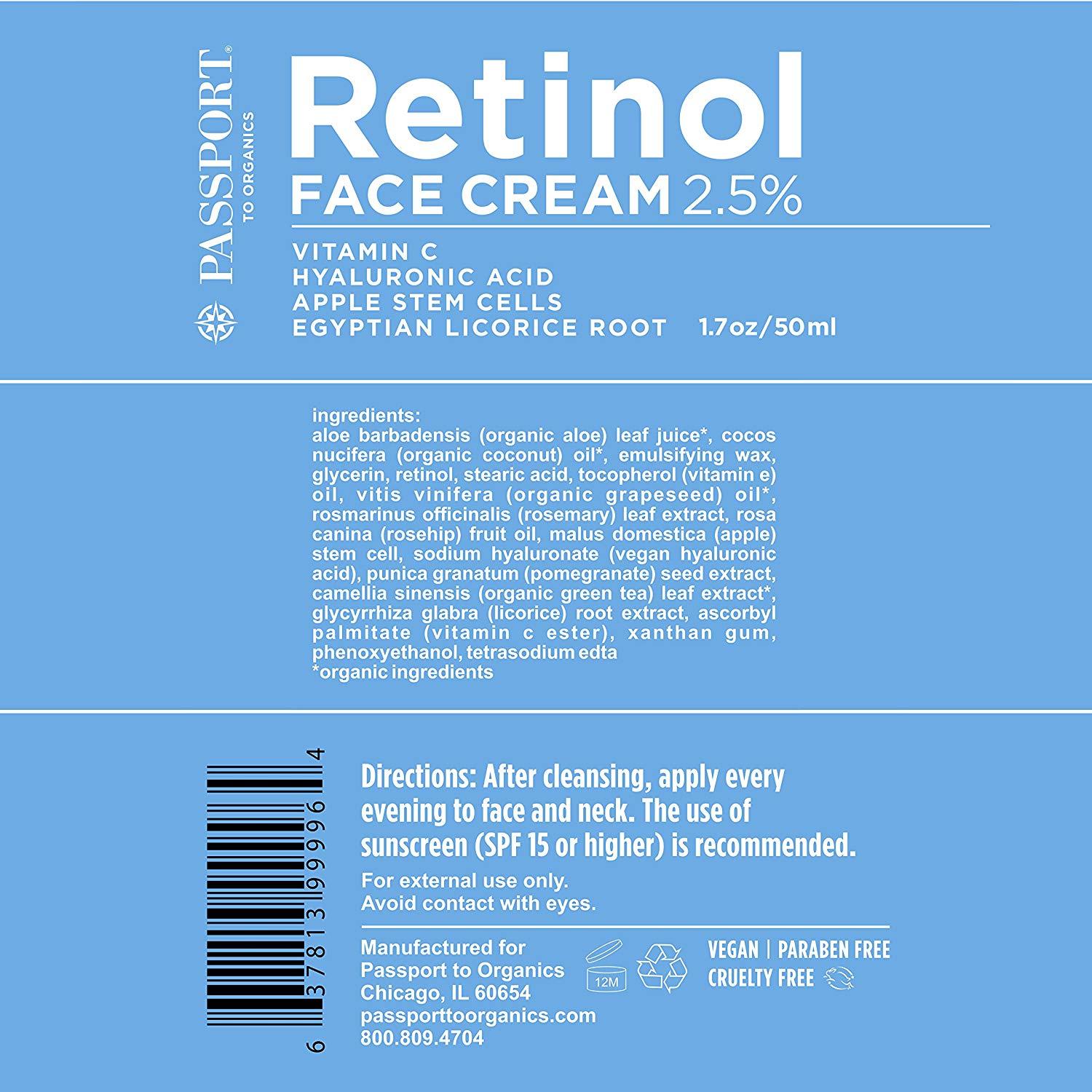 Passport to Organics Retinol 2.5 High Potency AntiAging Cream eBay