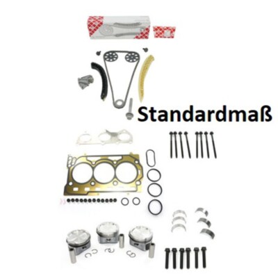 Rep. Kit STD piston + gasket set + timing chain kit for VW 1.2 12V AZQ 30607 03E19822