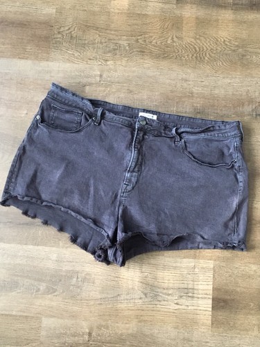 Good American black cut off denim shorts High Rise Plus Size 22 | eBay