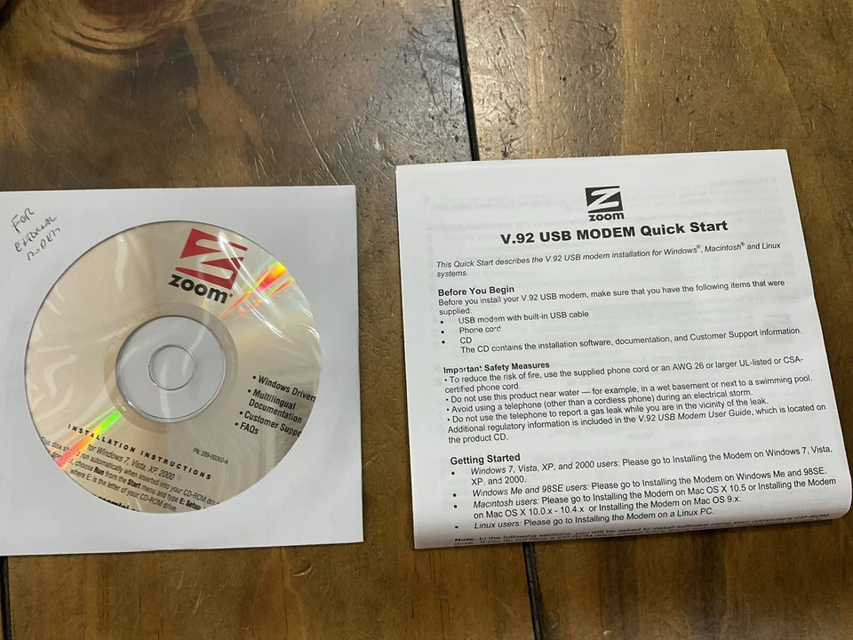 Zoom 56K Dial-up USB Modem for Windows, Macintosh, & Linux Model 3095 - Image 3 of 4