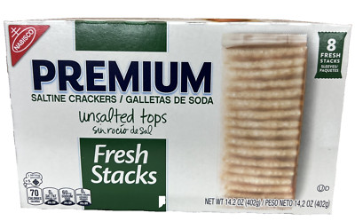 Premium Fresh Stacks Unsalted Tops Saltine Crackers 14.2 oz