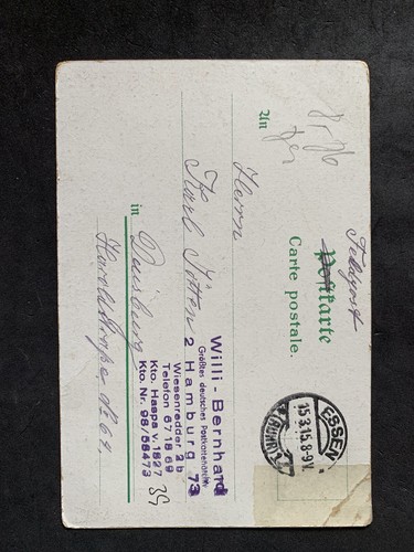 Feldpost-Karte - DR - Essen / Altendorf / Kaiser - 1.WK - Super Stempel - 1915 - Bild 2 von 2