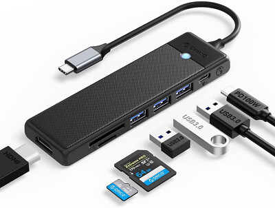 ORICO 7 in 1 USB C Hub Multiport  Adapter for for MacBook Air, MacBook Pro B01