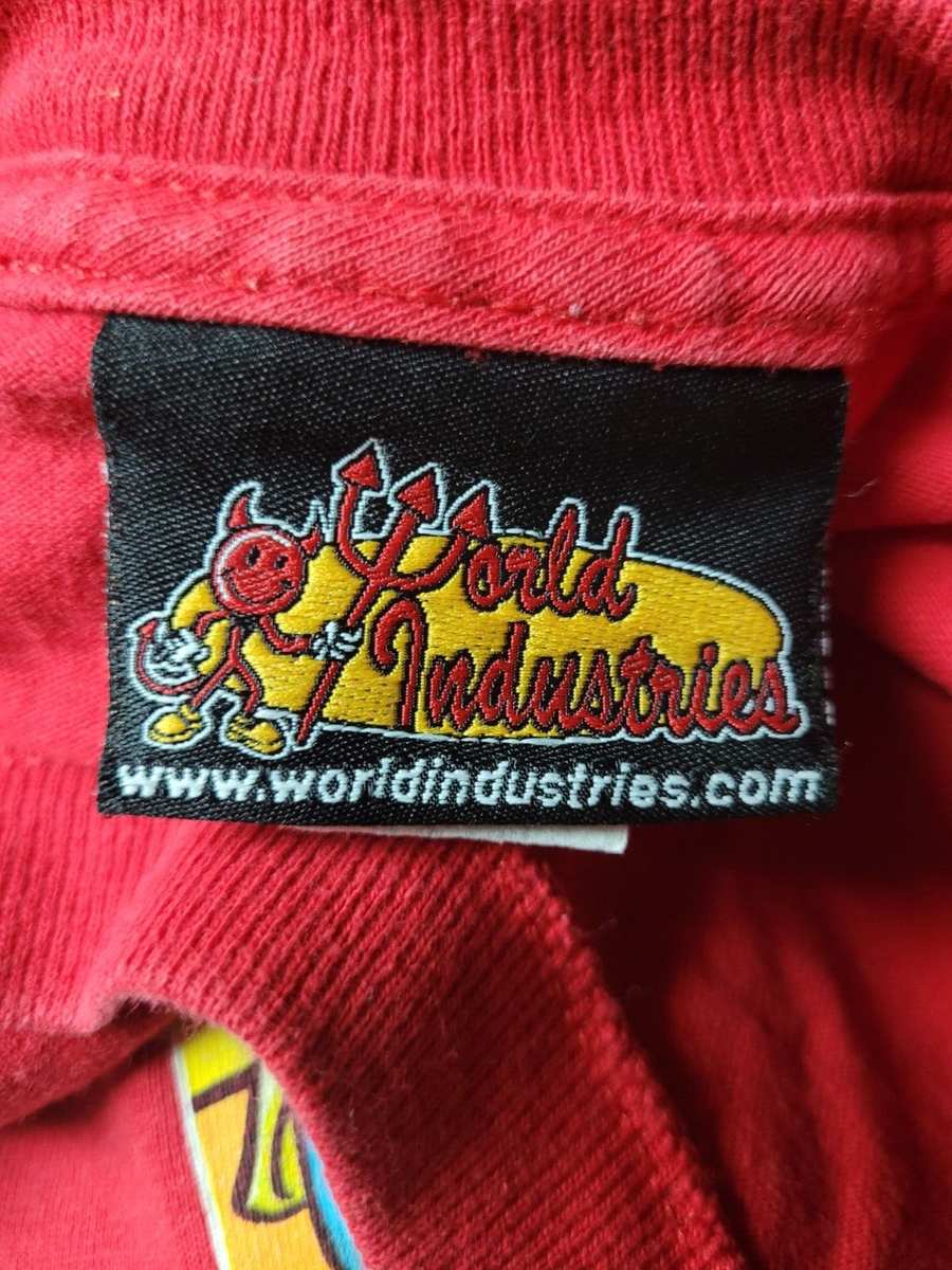VTG 90s World Industries Skateboards Flameboy Wet Willie T Shirt
