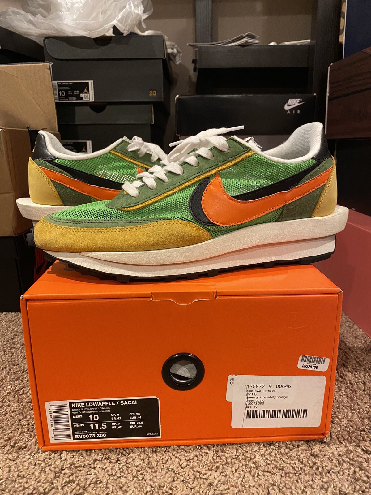 SACAI X NIKE Taglia 10 Nike LDWaffle x Sacai Green Gusto (2019) Ottime condizioni OG tutte