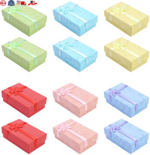 24 PCS Paper Gift Boxes with Lids and Ribbon Bows for Jewelry Display-Rings, Wat