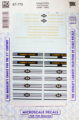 Microscale HO #87-775 Lehigh Valley Cab Diesels / 1940-60 / Water Slide Decal