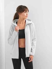 NEW GAP Womens GAPFIT Ultimate Stretch Hoodie Jacket Coat White XL 128 NWT