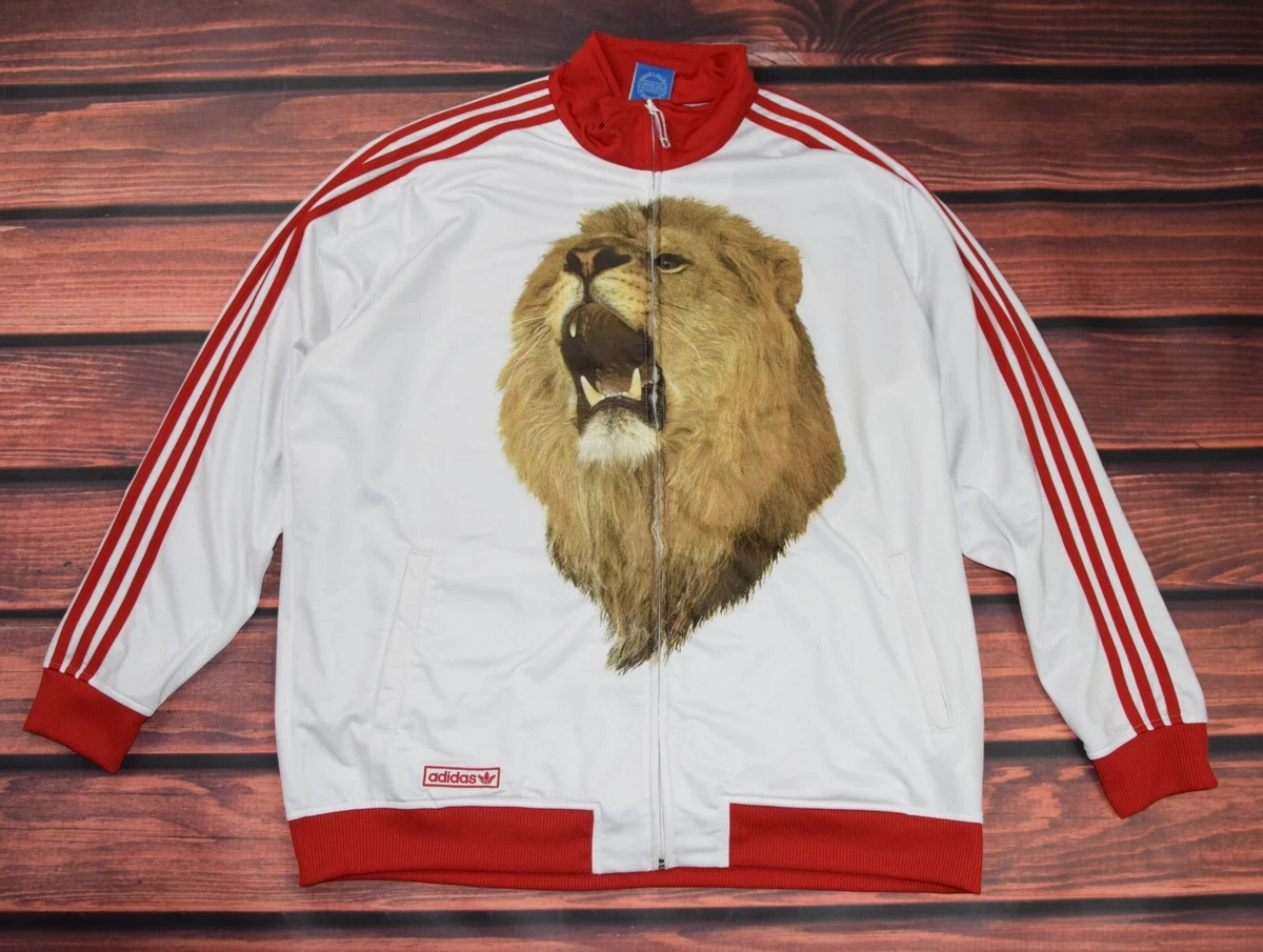 Adidas Originals Track Jacket White Red Lion England Size XXL | eBay