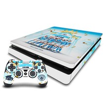 MAN CITY FC 2023 CHAMPIONS VINYL SKIN DECAL FOR PS4 SLIM CONSOLE  CONTROLLER