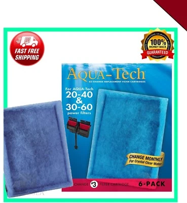 Aqua-Tech EZ-Change Aquarium Filter #3 Cartridge For 20-40/30-60 Filters 6-Pack