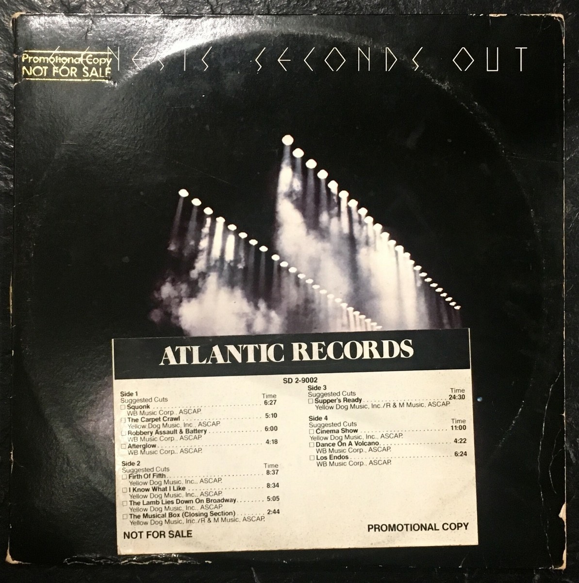 米2LP Genesis Seconds Out R182689 Atlantic, Rhino Reco /00660 GENESIS - Seconds Out - 1977 Atlantic SD-2-9002 - PROMO