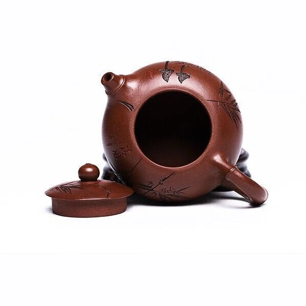 China Yixing Zisha Dicaoqing Clay Marked Tea Pot Original Ore Handmade Pot 8.8oz - Image 4 of 4