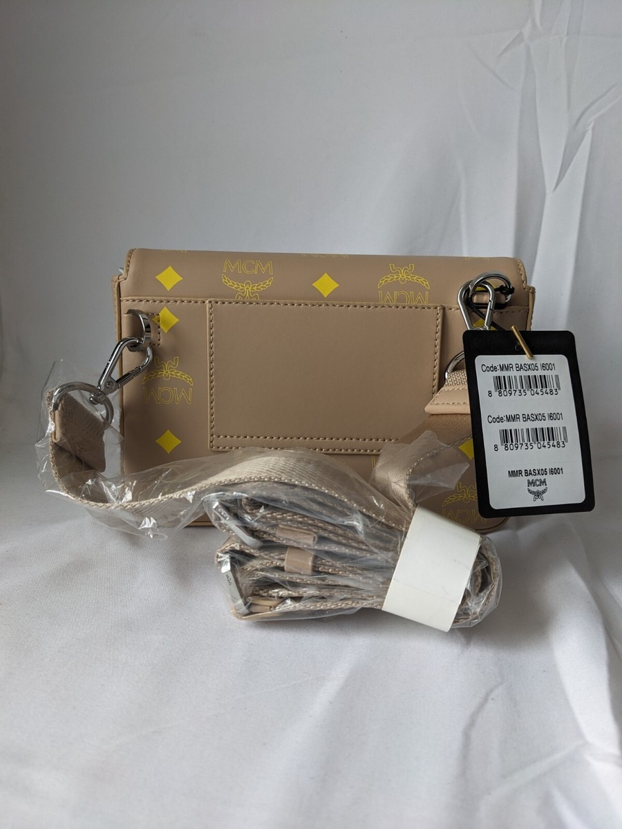 MCM Women Leather Millie Crossbody splash logo in Beige | eBay