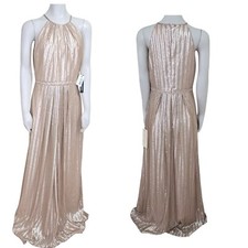 Adrianna Papell Weddington Way Gown Sz 8 Isabelle Sequin Gold Formal Evening NWT