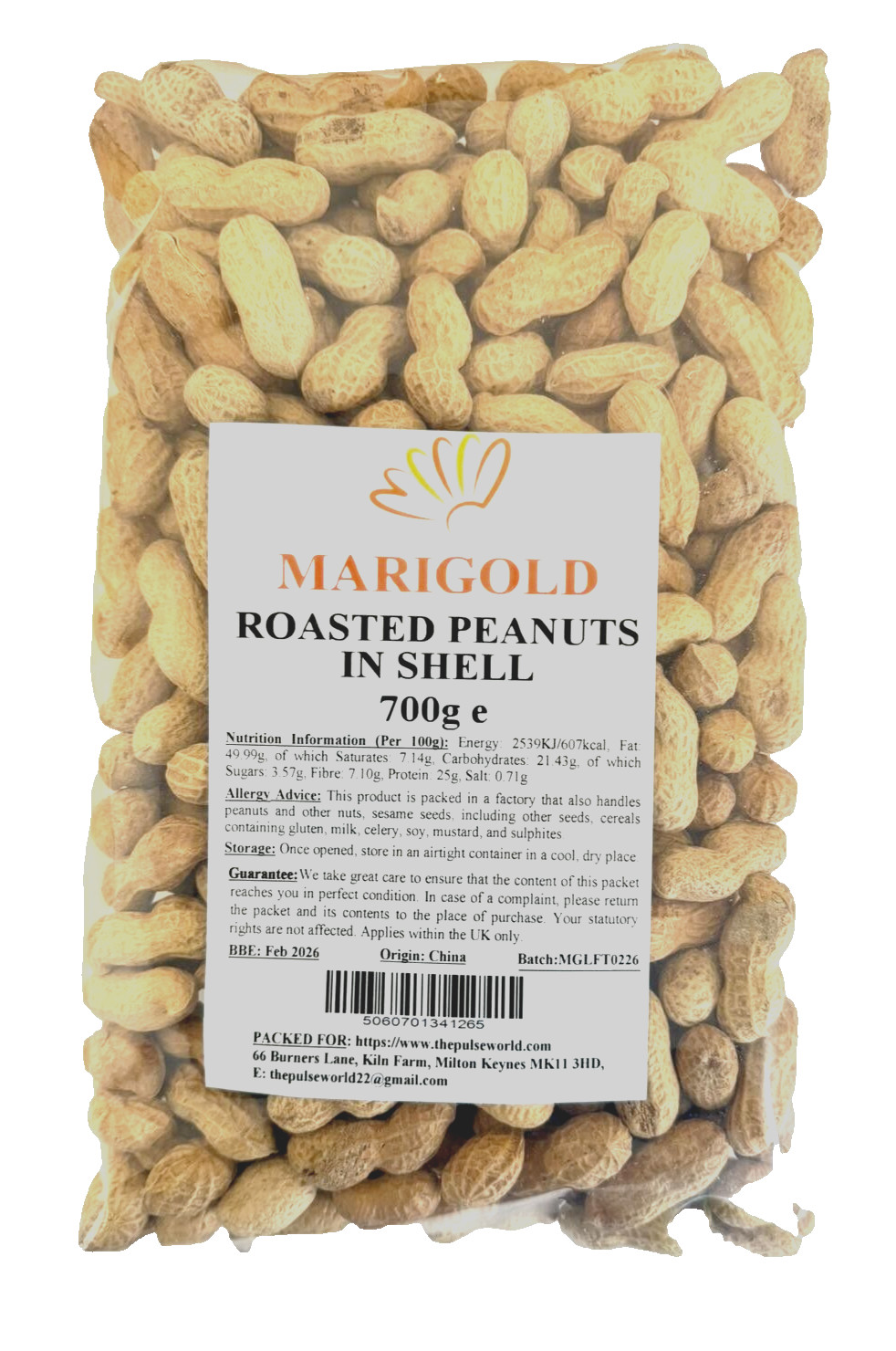 Marigold Roasted  Monkey Nuts  in Shell, Bird Feed,Human Consumption 700G