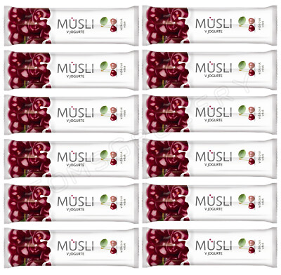 12 TEKMAR MUSLI Cherry & Yogurt Breakfast Cereal Bars Snacks Treats 30g 1.05oz
