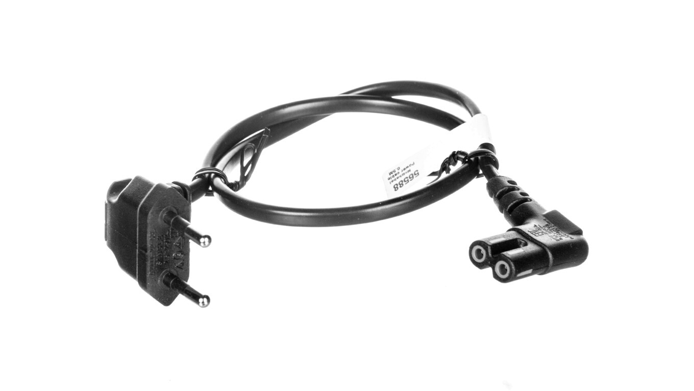 Angled power cable EURO (radio) CEE 7/16 - IEC 320 C7 0.5m 56588 /T2UK