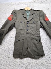 Marine Corps USMC Green Service Alpha Dress Uniform Coat Jacket and Belt Sz 40xs