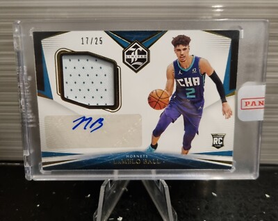 2020-21 Panini Chronicles LaMelo Ball Limited Rookie Patch Auto #'ed /25 Hornets