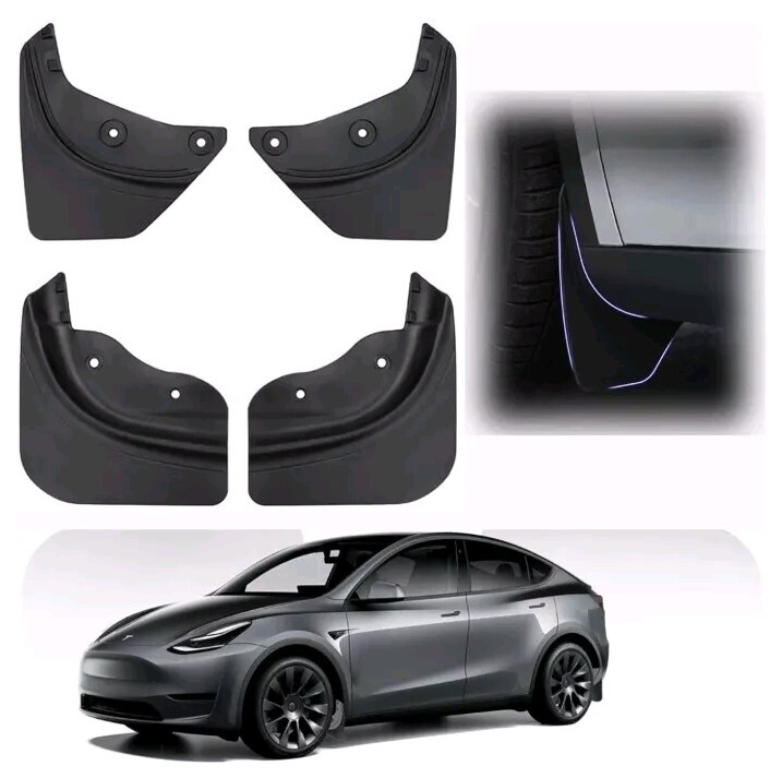Tesla Model Y Mud Flaps Set Of 4 With Installation Tools-image