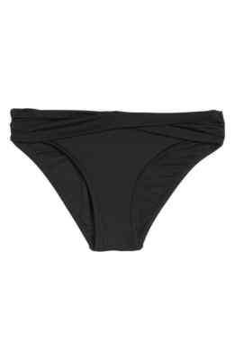 New $102 Seafolly Women's Black Stretch Hipster Bikini Bottom Swimwear USA Sz 4