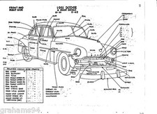 1952 Dodge D-41 D-42 Nos Body Panel Exterior Part Number Guide