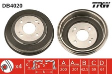 2x TRW Bremstrommel DB4020 für HONDA EG LOGO ACCORD CIVIC CA MC MA MB EK EM1 EJ