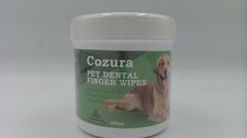 Cozura Dog Dental Wipes For Teeth Cleaning - Removes Plaque 60 Wipes, GREEN