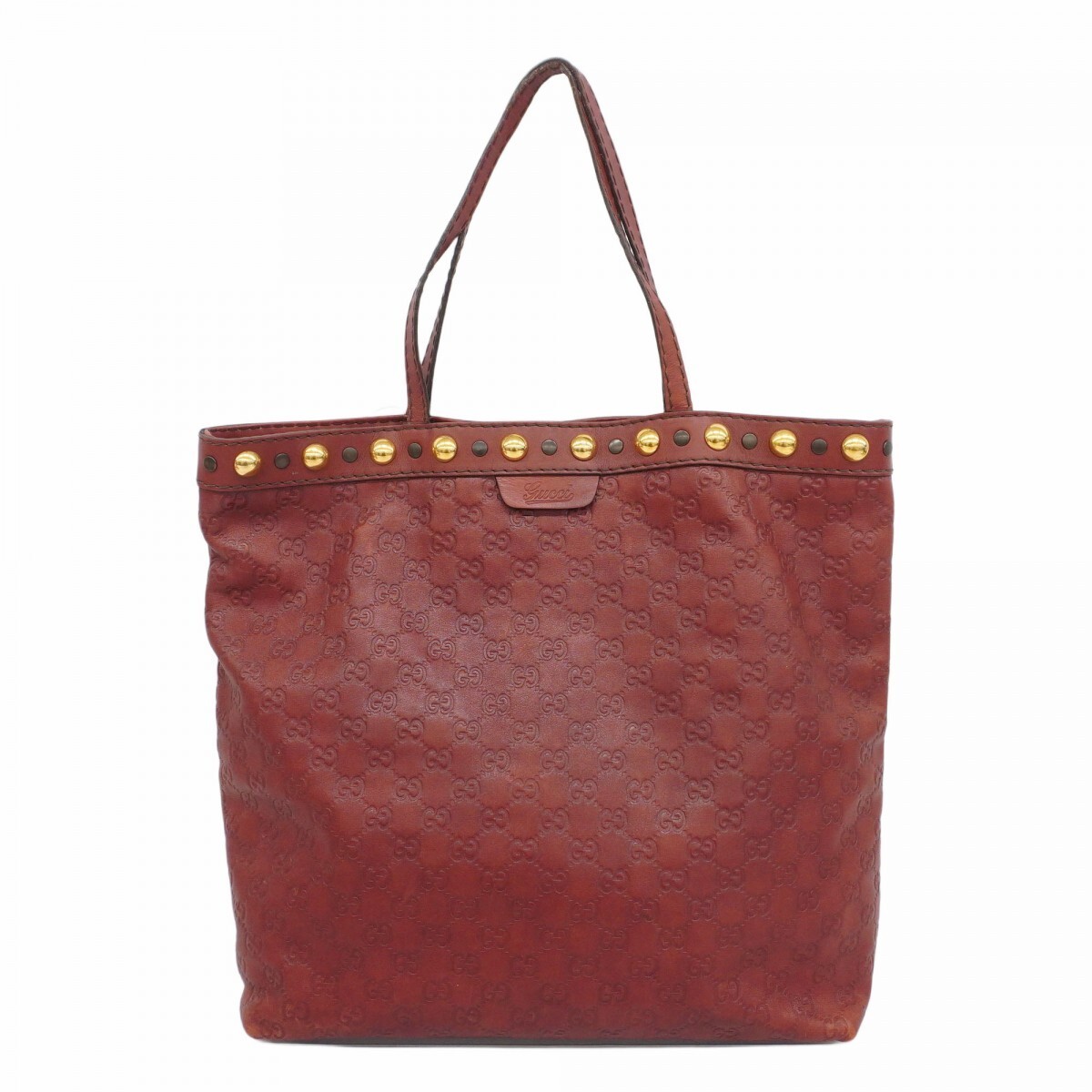 GUCCI Leather Tote Bag in Red with Gold Hardware Style 208940 3709
