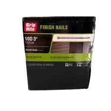 Grip Rite Finish Nails 10D 3” Smooth Shank 5lb Exterior Galvanized