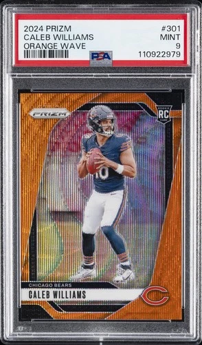 2024 PANINI PRIZM ORANGE WAVE #301 CALEB WILLIAMS ROOKIE RC 10/60 PSA 9