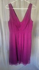 NWT J.Crew Louisa Silk Chiffon 100% Silk Dress Magenta Size 8
