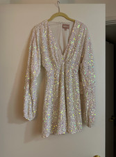 NWT Show Me Your Mumu Kidman Mini Dress White Sequin XS