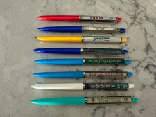 Lot of 8 Eskesen Floaty Pens , Cities,Places,used ,Made in Denmark