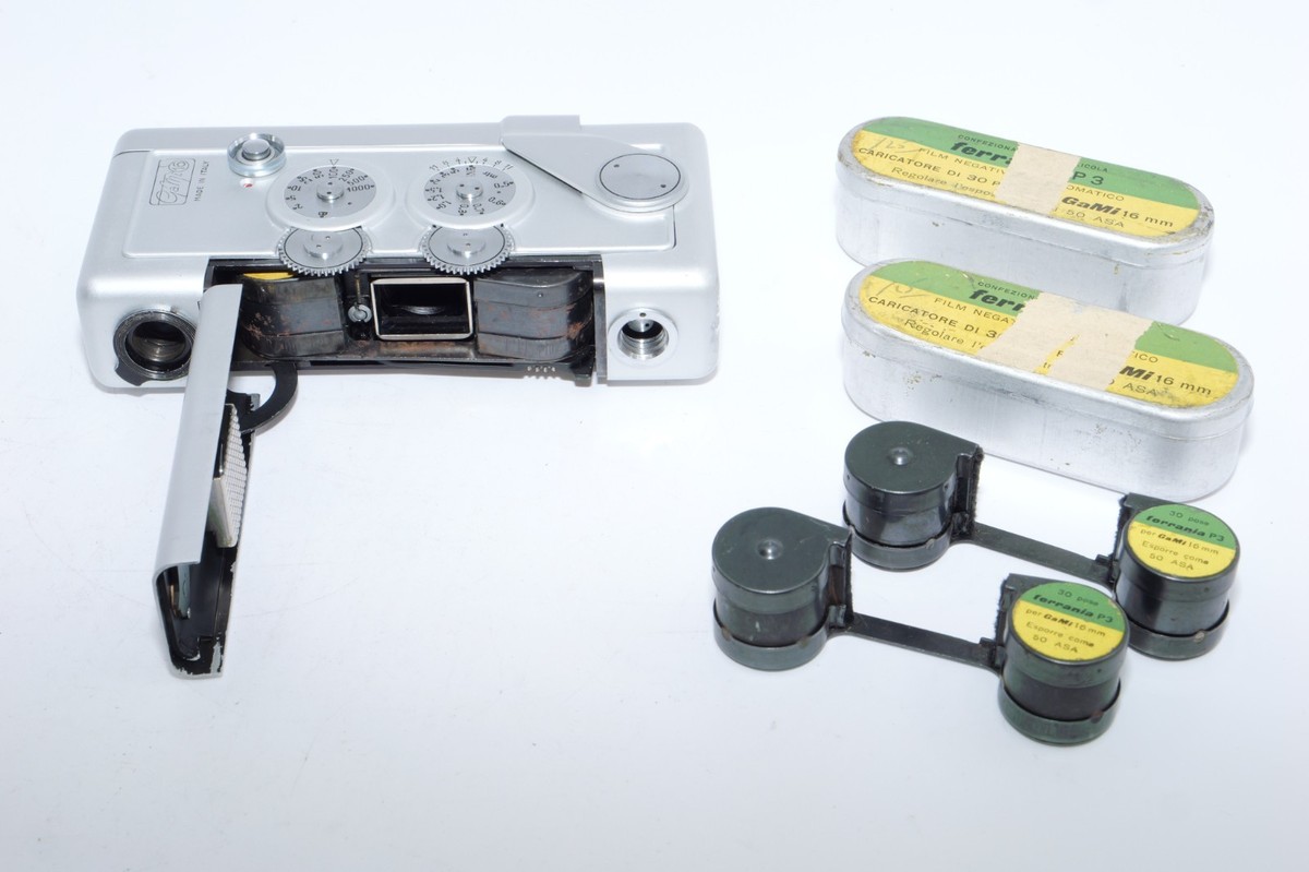 Gami 16 Subminiature Italian Film Camera. 25mm f1.9 lens. 2 Films