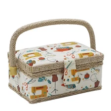 Sewing Basket with Sewing Kit Accessories, Small Sewing Box for Kids, Sewing ...