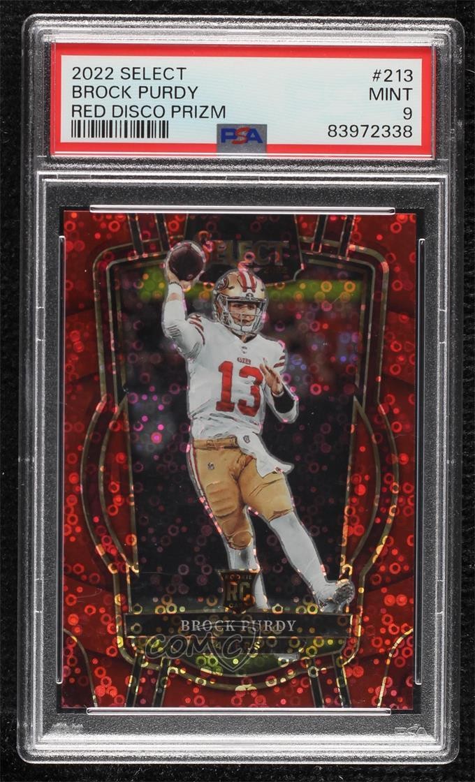 2022 Panini Select Club Level Red Disco Prizm 40/49 Brock Purdy PSA 9 MINT 1b0