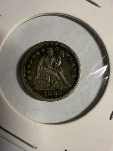 1848 Seated Liberty Dime VF Great Details and Color Low Mintage