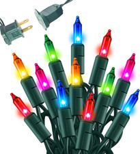 Christmas Mini String Lights, 2 Pack Total 60FT 300 Incandescent Green Wire Fair