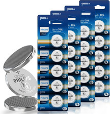 Philips CR2032 Battery 20 Pack , 3V Lithium Coin Cell Battery Long-Lasting, Lea