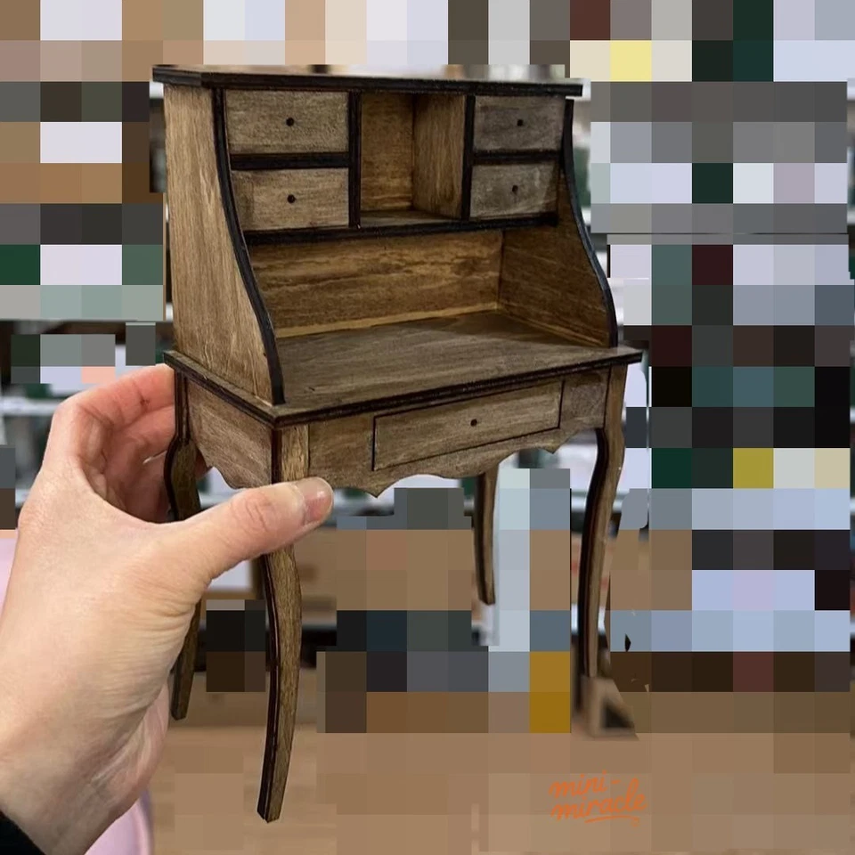 Royal Dollhouse Miniature 1/12 1/6 Scale Desk Dressing Table Unfinished Villa - Image 3 of 4