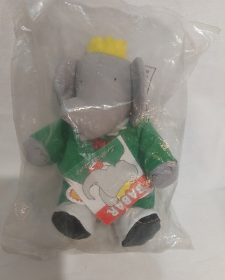 Vintage Babar Elefant 6 Zoll Stofftier Crocodile Creek NEU VERSIEGELT IM BEUTEL
