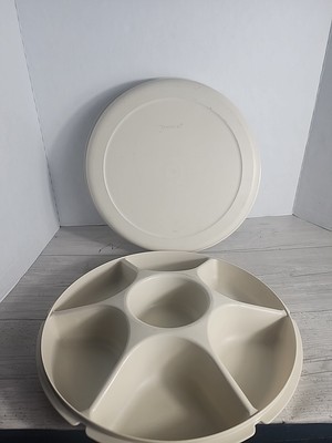 Vintage Tupperware Serving Center Divided Party Taco Veggie Fruit Tray 1665-5