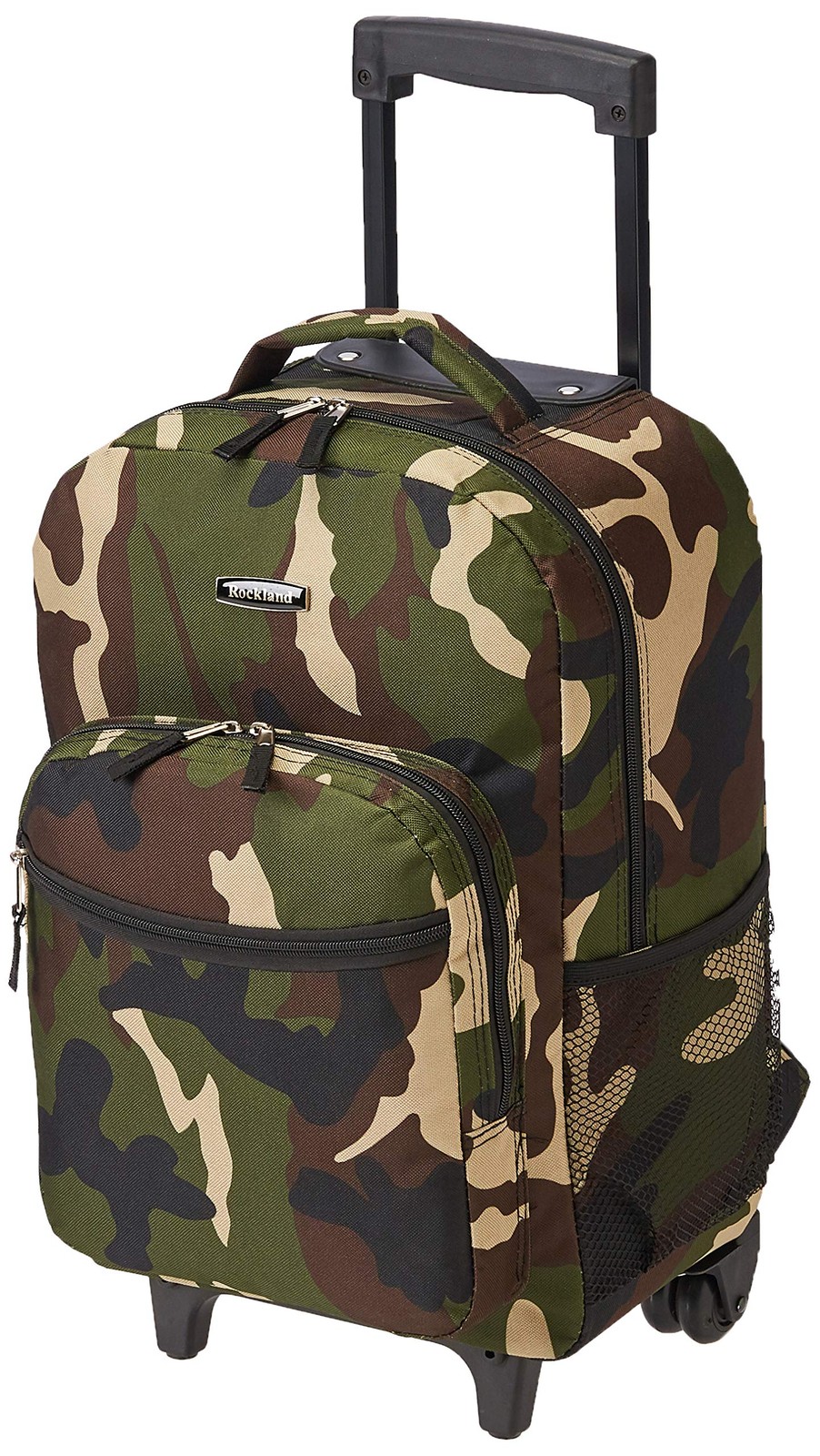 Rockland 17" Camo Double Handle Rolling Backpack - Durable & Organized