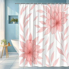 Chic Pink Floral Shower Curtain for Modern Bathroom Decor