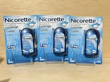 3-Nicorette Lozenge Ice Mint Flavor 2mg 3X20=60 Lozenges Exp 7/27