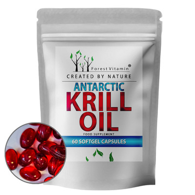 Krillöl 500mg - 60 Kapseln - Omega 3 - Cholin Und Astaxanthin - Forest Vitamin